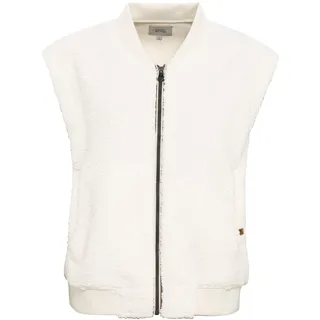 camel active Damen Teddy Weste mit Strickbündchen Wollweiß, womenswear-S