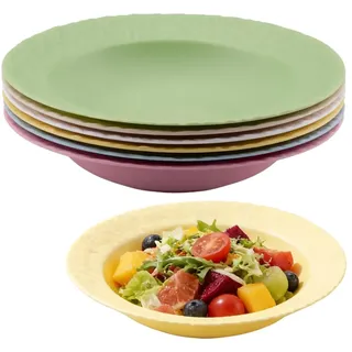 duisoad 6 Stück Pastateller Tiefe Teller Pastaschüssel für Pasta, Salat, Suppe, Spülmaschinenfest