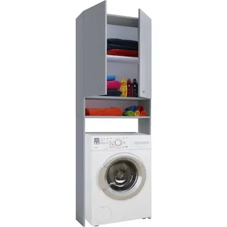 VCM Lona Waschmaschinenschrank 64,0 x 27,0 x 182,0 cm Grau Holz