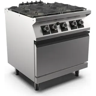 Gasherd Mareno M1-900 mit 4 Kochstellen und Gasbackofen GN 2/1, 80 cm