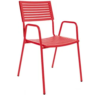 Stapelstuhl mit Armlehnen Lamello Schaffner AG rot, Designer Schaffner, 87x54x60 cm
