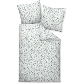 Janine Design Feinbiber-Bettwäsche-Garnitur DAVOS 65173 Farbe salbeigrün gelb Größe 135x200+80x80 - Grün, Naturbelassen