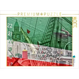 Calvendo Puzzle Die Rickmer Rickmers" an den Hamburger Landungsbrücken 1000 Teile Lege-Größe 64x48cm Foto-Puzzle für glückliche Stunden