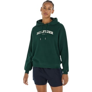 Tommy Hilfiger Damen Hoodie mit Kapuze, Grün (Hunter), XXS