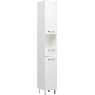 Saphir Hochschrank »Quickset Badschrank 30 cm breit, 2 Türen, 1 Nische, 1 Schublade«, Badezimmer-Hochschrank inkl. Türdämpfer, Griffe in Chrom glänzend weiß