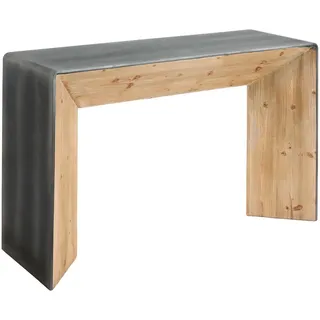 MCW Konsolentisch eckig Braun, Metall , Braun, Silberfarben , Holz , 120x80x40 cm , Wohnzimmer, Wohnzimmertische, Konsolentische
