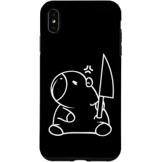 Hülle für iPhone XS Max Capybara hält ein Messer