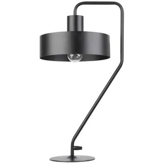 Tischlampe Schwarz groß 55 cm Metall Lesen außergewöhnliche Wohnzimmer Leuchte