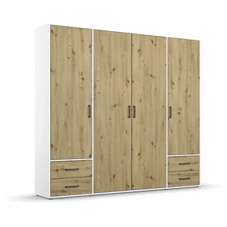 Rauch Drehtürenschrank Voyager 187 x 194 x 53 cm Weiß/Eiche