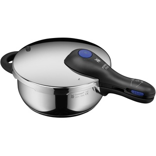 WMF Perfect Plus One Pot Schnellkochtopf 3l, Dampfkochtopf mit Flammschutz, großes Kochsignal, 2 Kochstufen, abnehmbarer Deckelgriff, Einhand-Kochstufenregler, Cromargan Edelstahl poliert