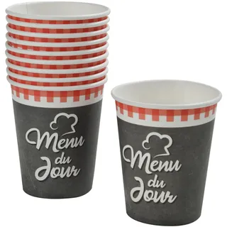 Homéa, Set mit 10 Pappbechern, 23 cl, Menu du Jour