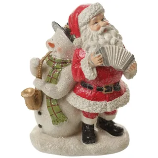 Weihnachtsmann Schneemann Ornament Glitzer Weihnachten Figur Playing Instrumente