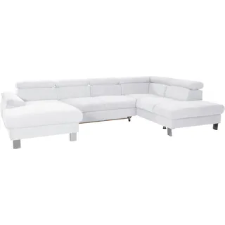 COTTA Wohnlandschaft »Komaris U-Form, B: 320 cm« mit Kopfteilverstellung, optional Bettfunktion, Bettkasten & Licht, weiß