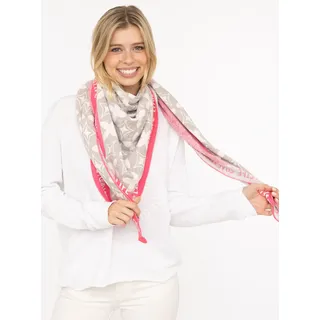Dreieckstuch ZWILLINGSHERZ "Classy-ZH", Damen, rosa (grau pink), Strick, Obermaterial: 50% Baumwolle, 50% Polyacryl, gemustert, mehrfarbig, Modetücher Dreieckstuch, Feinstrick, klassisches Muster, positiv Botschaft, wärmend
