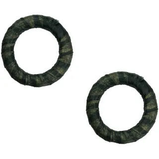 DekoPrinz Strohkränze mit Vlies, 2 Stück | ø 50 cm Durchmesser | 8 cm Stärke | Strohrömer, Türkranz, Deko-Kranz, Kranz-Rohling, Strohring