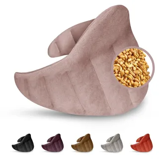 LESCHI XXL Wärmekissen für Mikrowelle (60x28 cm), 100% Bio Baumwolle und Bio Weizen, 11 Kammer Körnerkissen, Rosa, anschmiegsames Schulterwärmer ideal bei Verspannungen an Schulter Nacken Hals Rücken