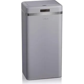 SWAN SWKA4500GRNEU Retro Mülleimer mit Automatisch öffnender Sensor, Metall, 45 L, Vintage-Design Grau - Grau