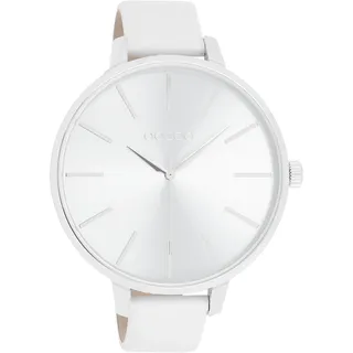 Oozoo Damenuhr mit Lederband Color Line 48 MM Silberfarben/Weiß C11070