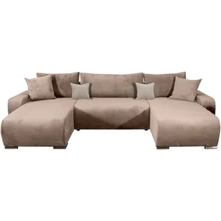 Collection AB »Paola U-Form, Breite 314 cm« Wohnlandschaft,2 Ottomane,Bonnelfederkern,Rückenkissen, grau