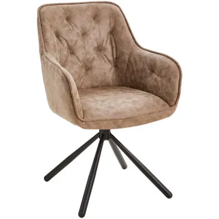 Livetastic Armlehnstuhl , Braun , Holz, Metall, Textil , Pappel , Sperrholz , Füllung: Schaumstoff , konisch , 61x91x59 cm , Esszimmer, Stühle, Polsterstühle