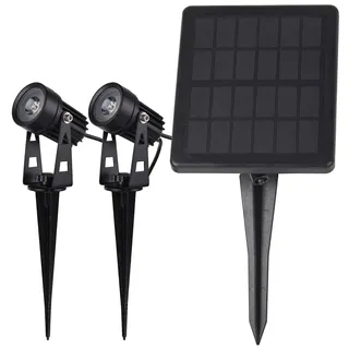 ChiliTec LED Solarstrahler 2er Set, Warmweiß, IP65