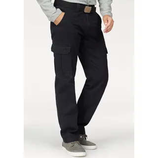 Cargohose MAN'S WORLD, Herren, Gr. 58, N-Gr, schwarz, Obermaterial: 100% Baumwolle, unifarben, bequem lang, Hosen Cargohose, mit aufgesetzten Taschen, Topseller