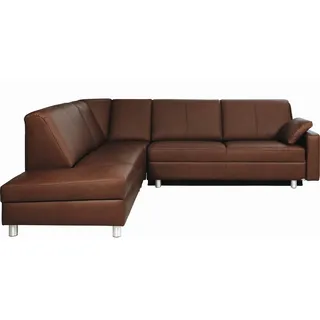 Sedda Ecksofa , Braun , Leder , Echtleder , L-Form, Ottomane links , 268x217 cm , Bettkasten erhältlich, Fußauswahl, Lederauswahl, Stoffauswahl, planbar, Sitzqualitäten, Bettfunktion erhältlich, Rückenfutter , Wohnzimmer, Sofas & Couches, Wohnlandschaften, Ecksofas