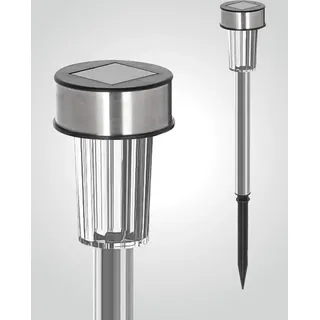 LED Universum 56162 - LED Solar Gartenstecker silber, warmweiß 36cm