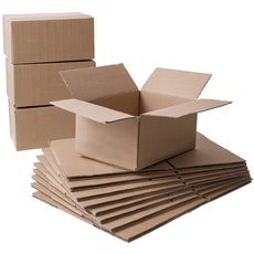 IPEA Kleine Faltkartons 25 x 18 x 12 cm für Versand, E-Commerce, Geschenke - 10 Stück - Made in Italy - Rechteckigen Mehrzweckboxen zum Verpacken von Gegenständen, Veranstaltungen, Partys - Kartons