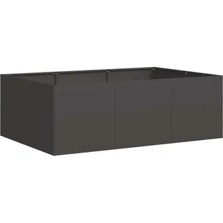 Pflanzkübel Schwarz 120x80x40 cm Stahl - Schwarz