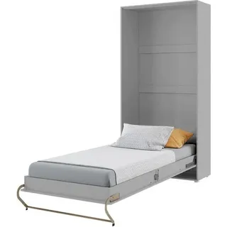 Furniture24 Schrankbett Concept PRO Vertikal, Wandklappbett, Bettschrank, Wandbett, Schrank mit integriertem Klappbett, Funktionsbett 90 x 200 cm, Grau, Vertikal - Grau