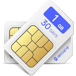 SECUEYE 4G LTE SIM-Karte, nur Daten, Vorauszahlung, ohne Vertrag, nationale Abdeckung für Sicherheitskameras, mobile Zugriffspunkte, Router, entsperrte IoT-Geräte (1 GB/30