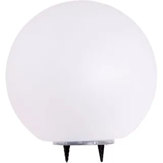 Heitronic Dekoleuchte Kunststoff Ø20cm, 17,8cm, mit Akku, Solarzelle, weiß