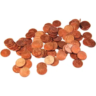Wissner WISSNER® RE-Plastic 5 Euro-Cent Münzen (100 Stück) – Spielgeld
