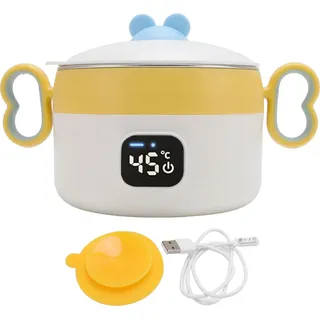 KKPLZZ Isolierte Speisenwärmerschüssel, aus Edelstahl, automatisch konstante Temperatur, USB-wiederaufladbar, elektrische Heizung, Lunchbox für Zuhause,