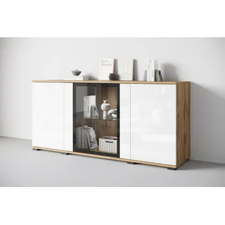 INOSIGN »Caro, modernes Design mit Glaseinsätzen, Breite 150 cm« 1 Stk. tlg. Grifflose Fronten mit Push-to-Open, höhenverstellbare Einlegeböden