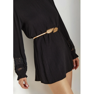 Taillengürtel LASCANA "Schmuckgürtel, elastischer Gürtel für Kleid & Overall, Bauchgürtel", Damen, Gr. XL, gold (goldfarben), Metall, leicht glänzend, Gürtel Taillengürtel, aus Stretch-Material mit moderner Schließe, Topseller