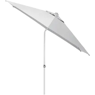 Kettler Sonnenschirm , Silberfarben, Hellgrau , Textil , 360° drehbar, höhenverstellbar, lichtecht, Knickgelenk, regenabweisend, rostfrei, stabile Strebegelenke, U-Profil-Streben, UV-beständig, wetterfest, mit Belüftung, geeignet für Balkon , Sonnenschutz, Sonnenschirme