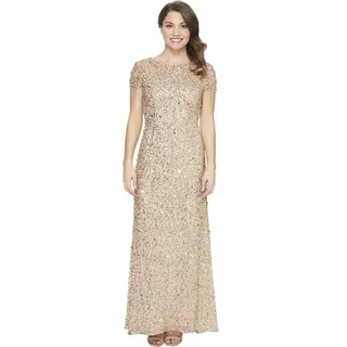 Adrianna Papell Damen short Kleid, Champagner/Gold, 40 EU