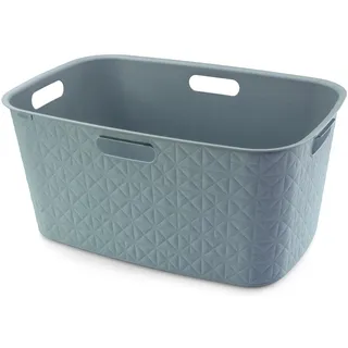 CURVER Wäschekorb Softex 45 l – Elegantes Design – leicht und praktisch – 70% recycelt – 59 x 39 x 27 cm – Blau