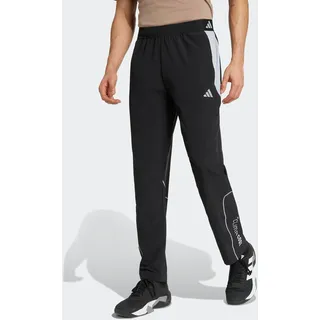 Sporthose ADIDAS PERFORMANCE "UNG", Herren, Gr. L, N-Gr, schwarz, halo silber, normal, gr., Obermaterial: 87% Polyester, 13% Elasthan, Hosen Sporthose, mit Reißverschlusstaschen, schnell trocknend, mit Elasthan-Anteil