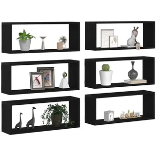 vidaXL Wandregale Wandhalterung 6 STK. Schwarz Eichen-Optik | Perfekt, um deinen Platz an der Wand optimal zu nutzen, Ein modernes, schickes Aussehen, das zu jedem Einrichtungsstil passt,