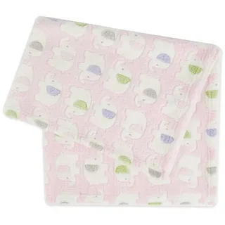 Bieco 38-320170 - Kuscheldecke Elefanten, rosa