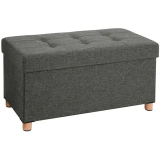 Songmics Sitzbox , Grau , Textil, Holzwerkstoff , 76x40x38 cm , faltbar , Wohnzimmer, Sessel, Hocker & Hockerbänke, Sitzwürfel