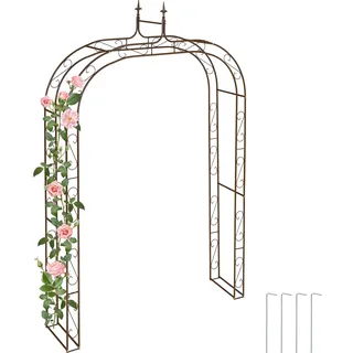 Relaxdays Rosenbogen 240 x 155 x 39 cm Braun