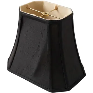 Royal Designs, Inc. BS-710-12BLK Rechteckiger Lampenschirm mit abgeschrägten Ecken, (12,7 x 16,5) x (20,3 x 30,5) x 25,4 cm, Schwarz mit Gold