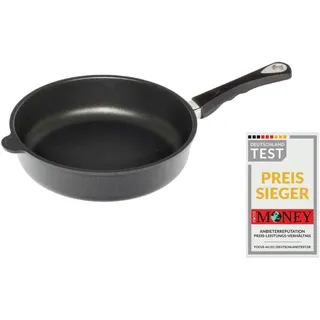 AMT Gastroguss Bratpfanne, 26 cm Ø, 7 cm hoch, Schmorpfanne, fester Stiel, nicht induktionsgeeignet, Lotan® Antihaft-Veredelung, Gusspfanne (Aluguss), AMZN-726