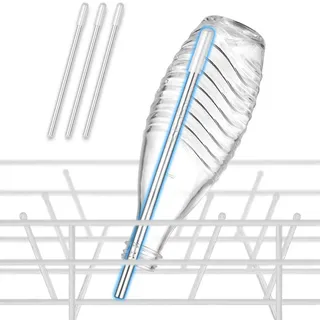 ecooe 3er-Set Spülmaschineneinsatz für SodaStream Crystal, DUO, TERRA Flaschen Flaschenhalter für Spülmaschine Geschirrkorb Glashalter mit verlängerte Silikonkappe, 26,7 cm