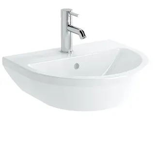 Vitra Integra 495 x 430 mm rund Hahnloch Überlauf weiß, mit Überlauf/Hahnloch mittig