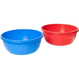 START Machiavelli 2-teiliges rundes rot-blaues Mehrzweck-Salatschüssel-Set Schüssel mit einem Durchmesser von 26 cm und einer Höhe von 12 cm. Salatschüssel mit einem Fassungsvermögen von 2,5 l